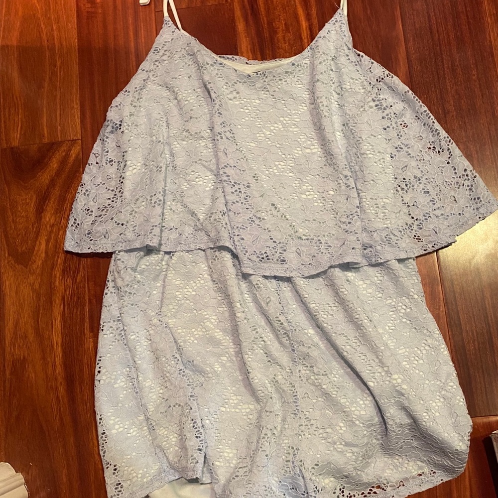 COPY - Light Blue Lace Romper